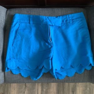 J crew blue scalloped shorts size 4